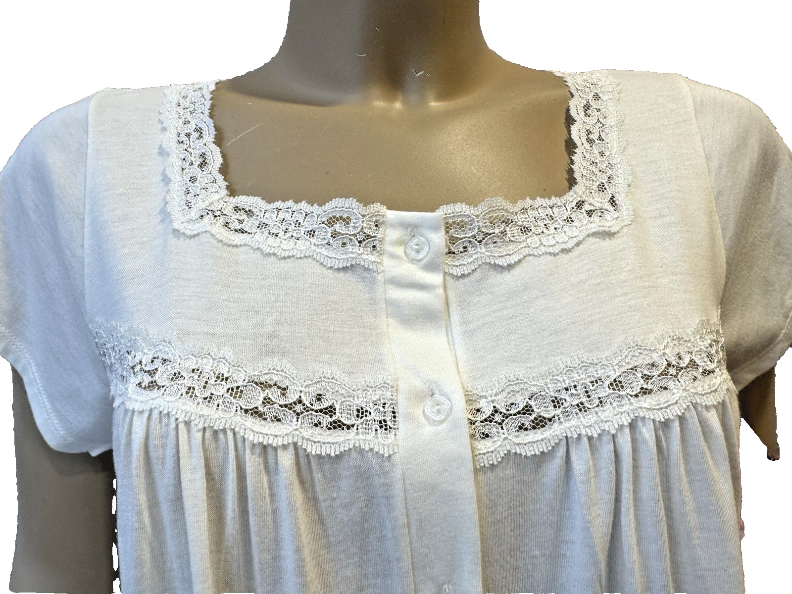 VTG Shadowline Amyris Pima Cotton Blend Nightgown, Sz S/M w/Tags Deadstock 90&rsquo;s