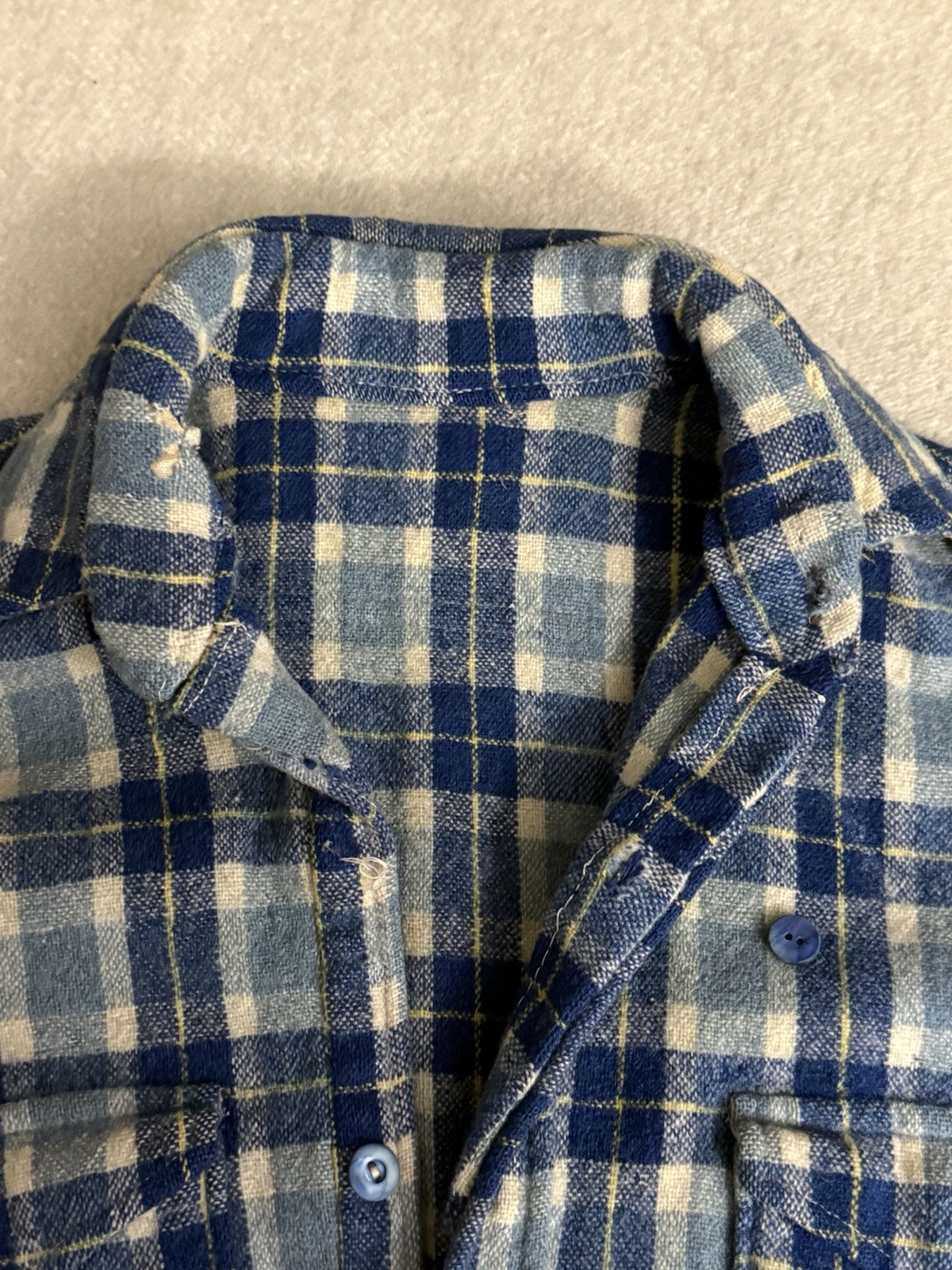 Vintage 30s 1930s 40s Pendleton Flannel Wool Distressed Thrashed Extra Small XS