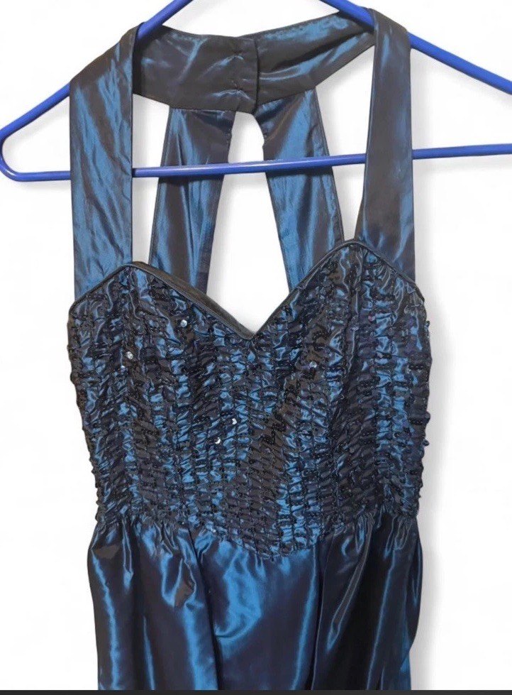 Gunne Sax Jessica McClintock blue sparkle dress size 9/10