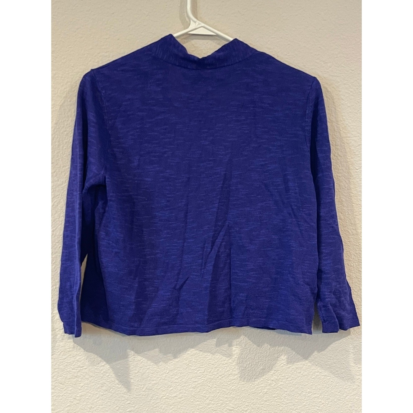 NWT EILEEN FISHER Vintage 2010s Blue Violet Crop Straight Cardigan Size Small