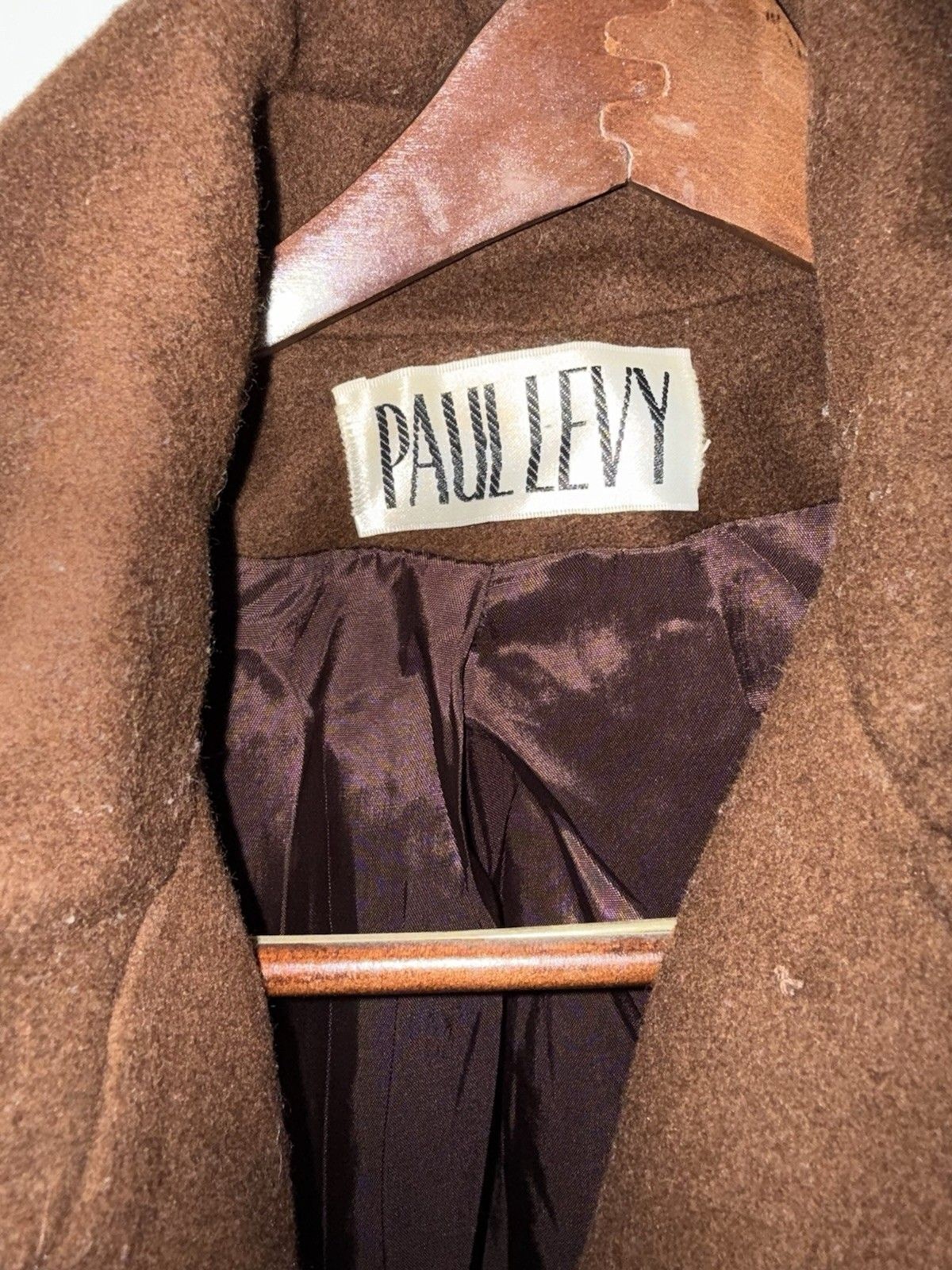 Vintage Paul Levy Women&rsquo;s Dark Brown 100% Pure Wool Long Coat – see description