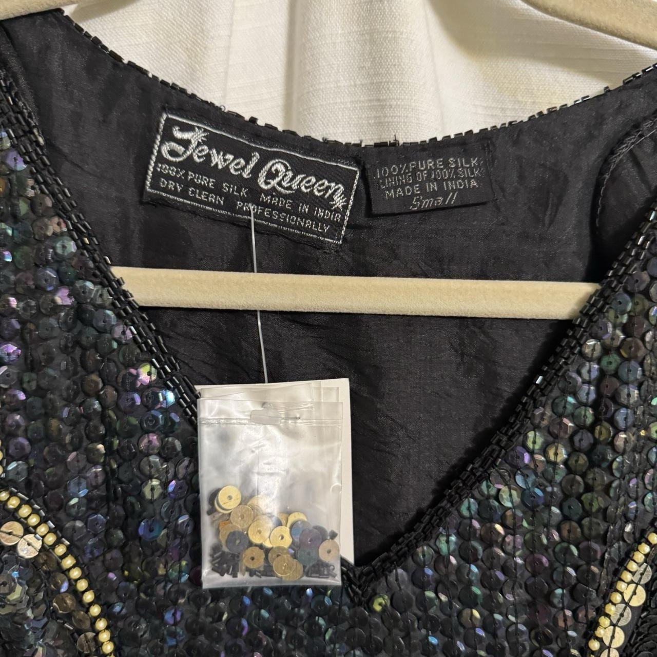 Vintage 80s Dead-stock Handmade a beaded and sequin disco top