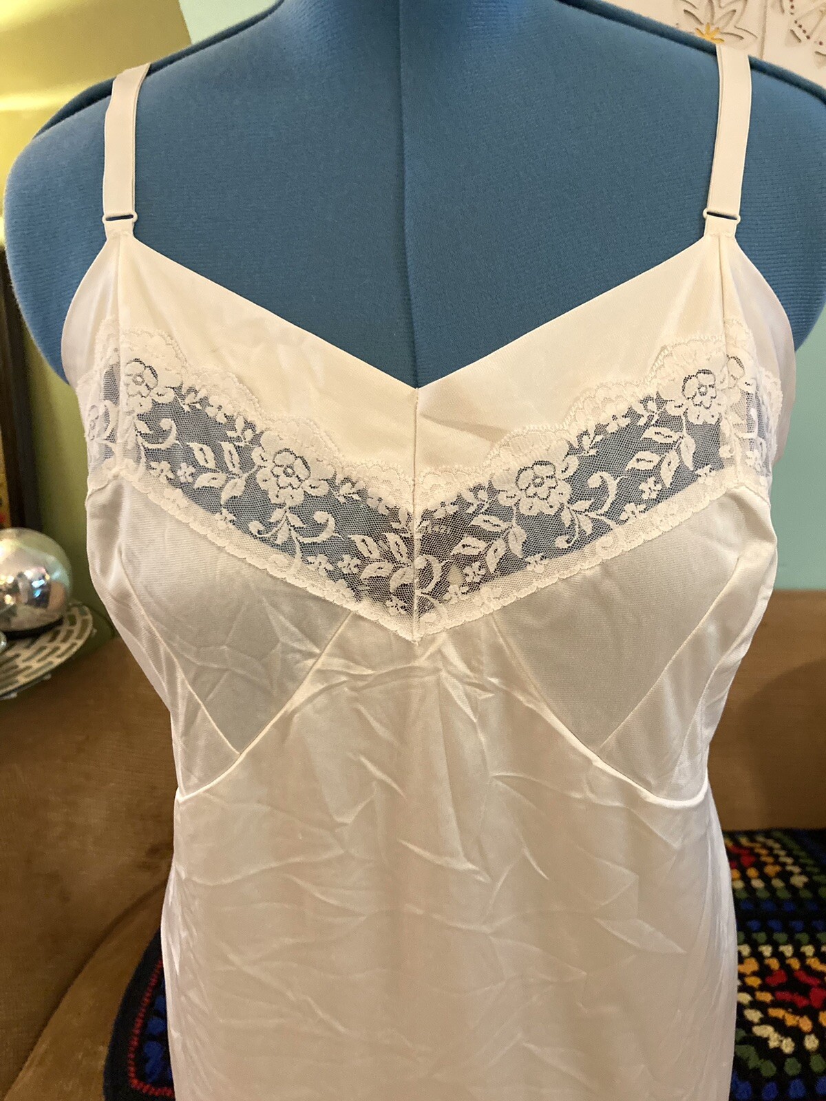 Vintage MCM slinky slip dress nightgown Sz 44 Tall