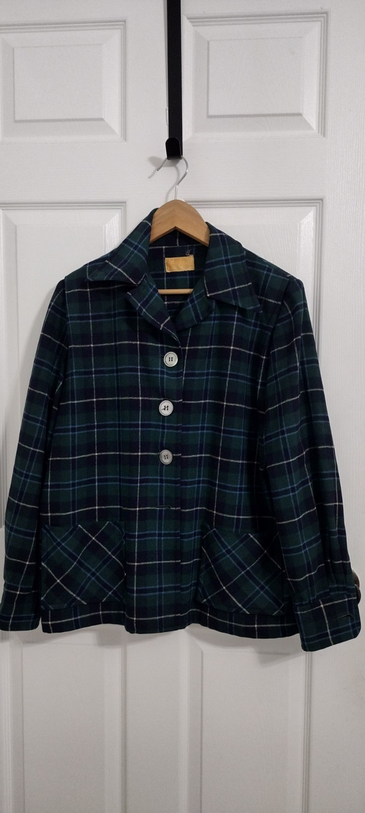 Vintage Pendleton 49er Shacket Black Watch Plaid Virgin Wool Pre 1964 Near Mint