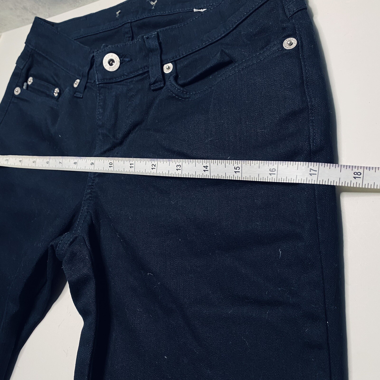 Vintage 1990s Eunina American Style Jeans, Black, Flare 9”, Size 5, Jr. 28x31x34