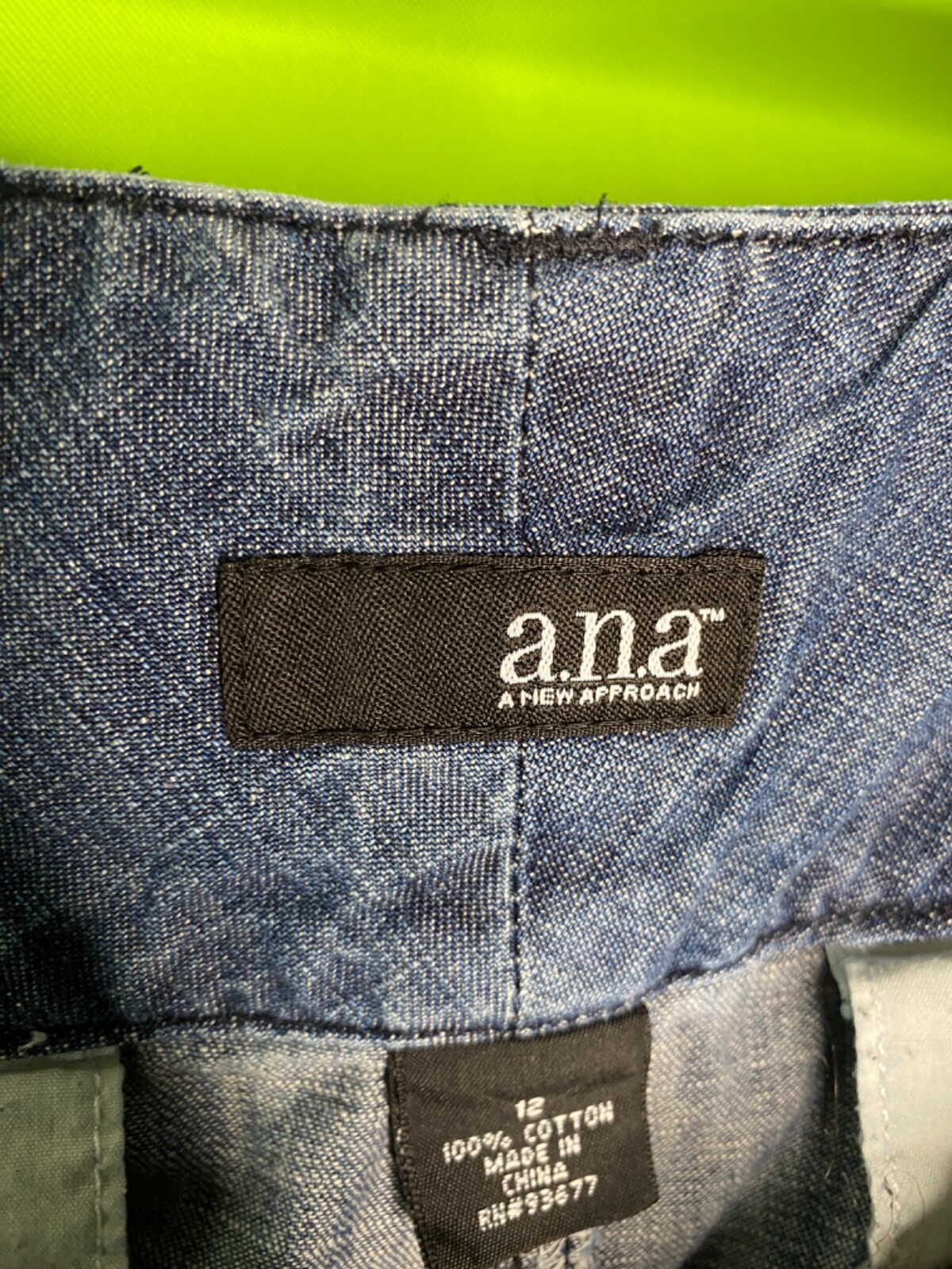 a.n.a 3-Button High Waisted Wide Bottom Denim Trousers Size 12