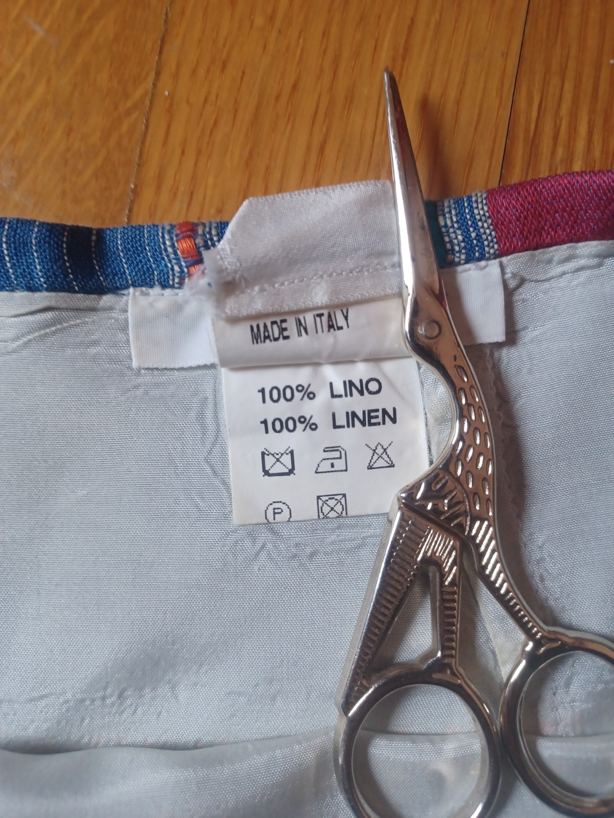 Vintage 80s/90s Barney&rsquo;s of New York Blue Linen Pencil Skirt, Made in Italy