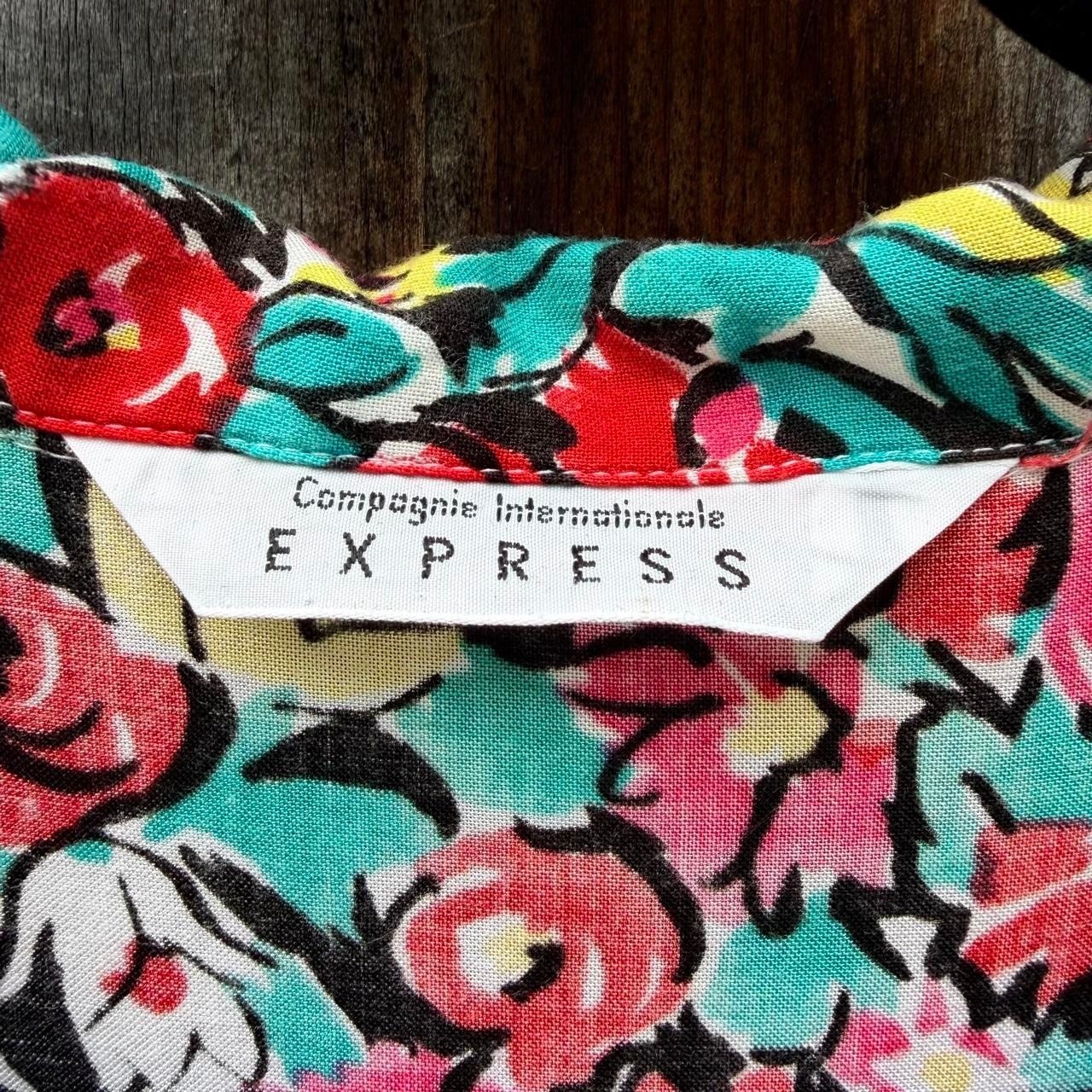 Vintage Express Compagnie Internationale Floral Short Sleeve Button Up Shirt
