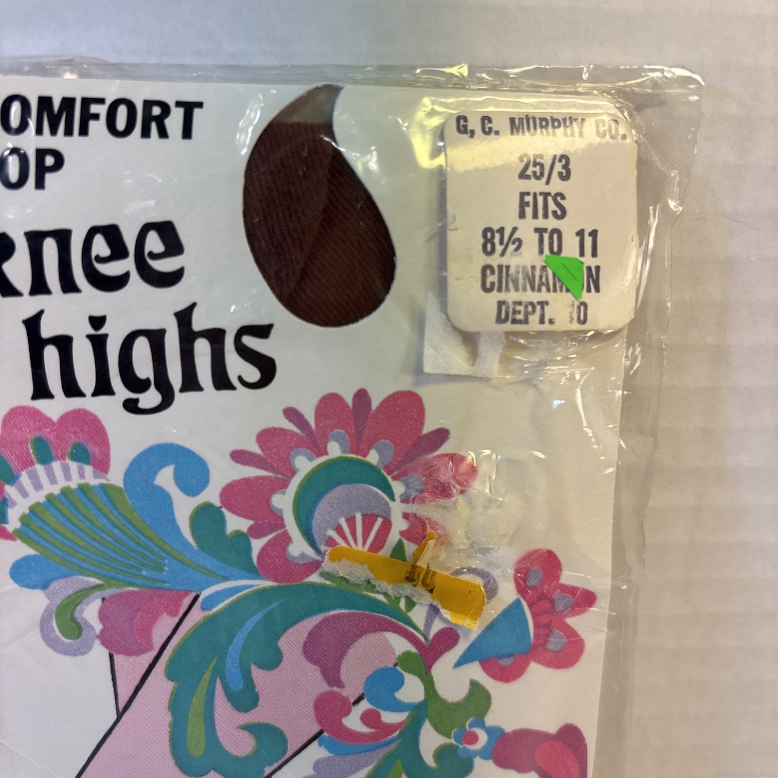 VTG Retro NOS Knee Highs Nylons Cinnamon 8-1/2 To 11 Standard G.C. Murphy Co