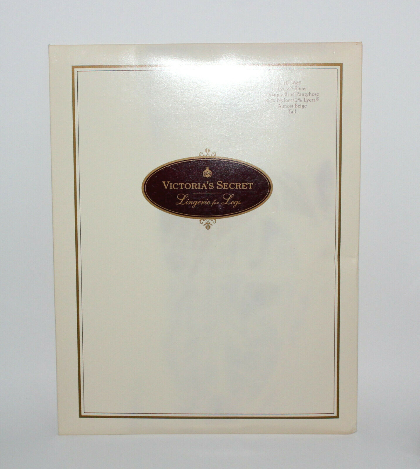 Vintage Victoria&rsquo;s Secret Lycra Sheer Opaque Brief Pantyhose Beige Tall New!