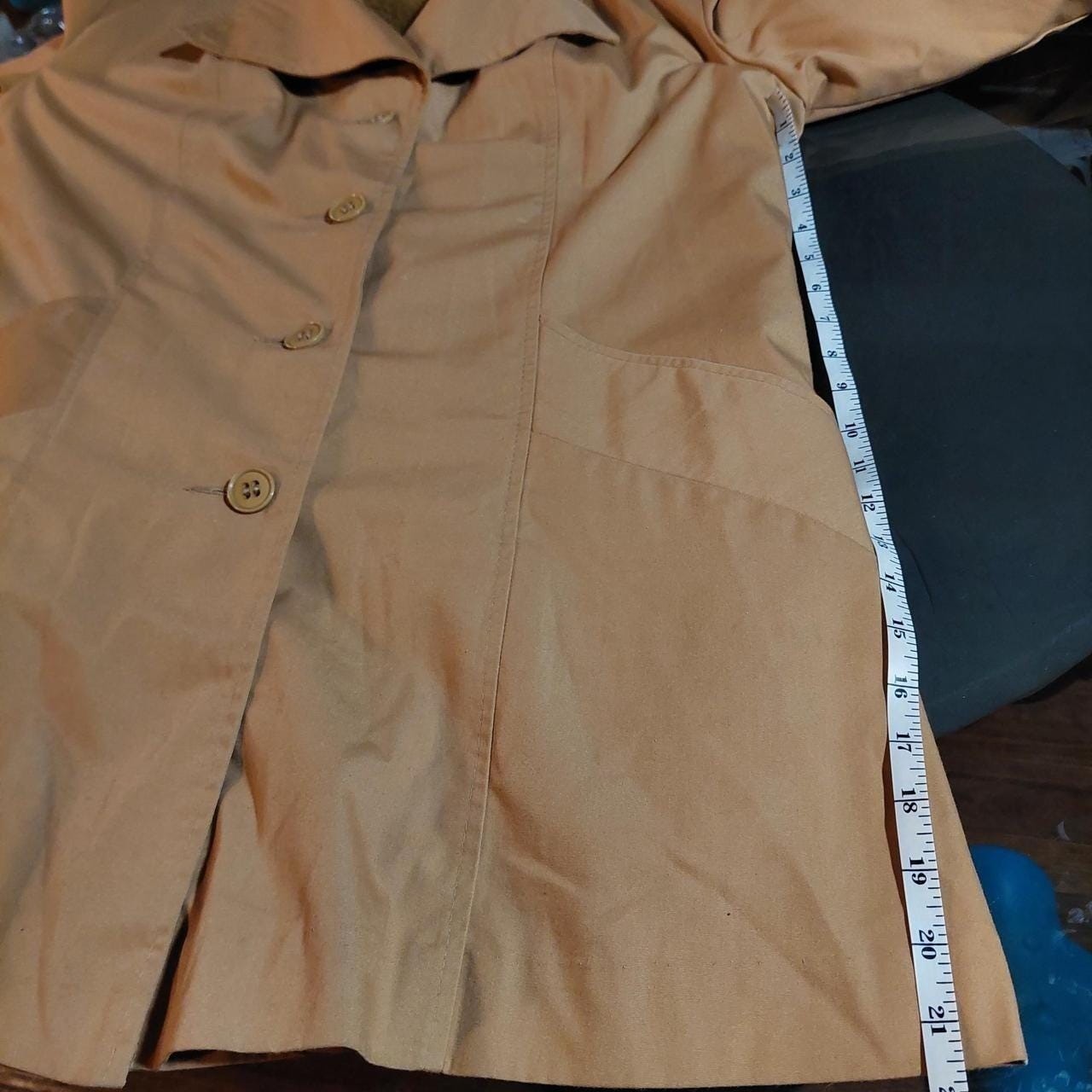 Vintage Tan short trench coat.