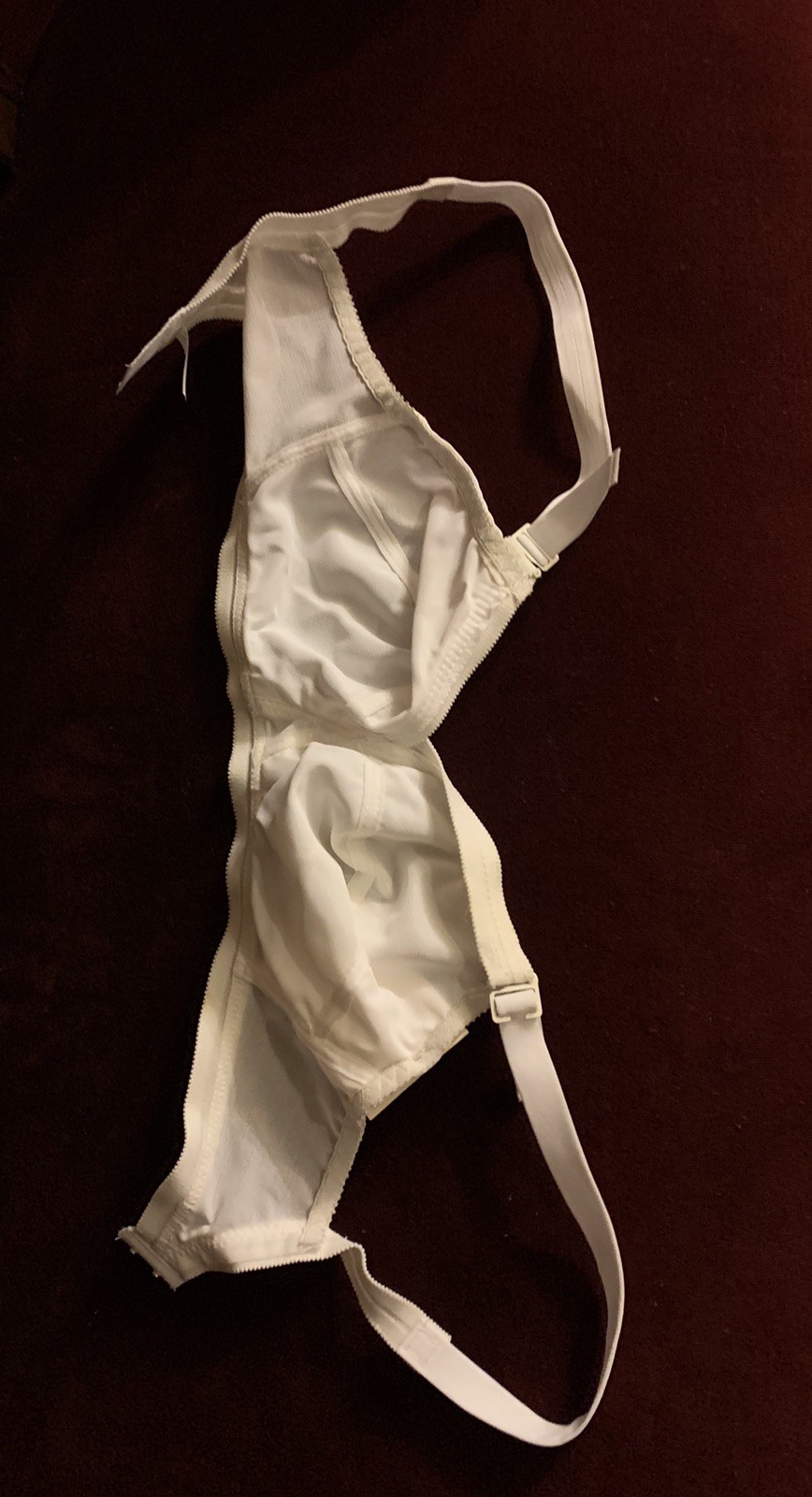 Vintage Bra Spandex Support Smooth Nylon Lycra White Adjustable 1970s NEW 34D