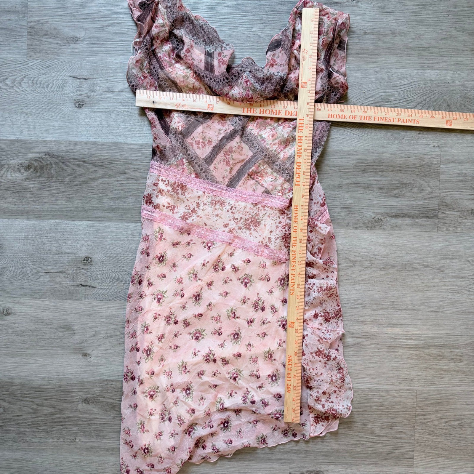CDC Y2K 90s Floral Asymmetrical Patchwork Cottage Romantic Feminine Fairy Sz 10