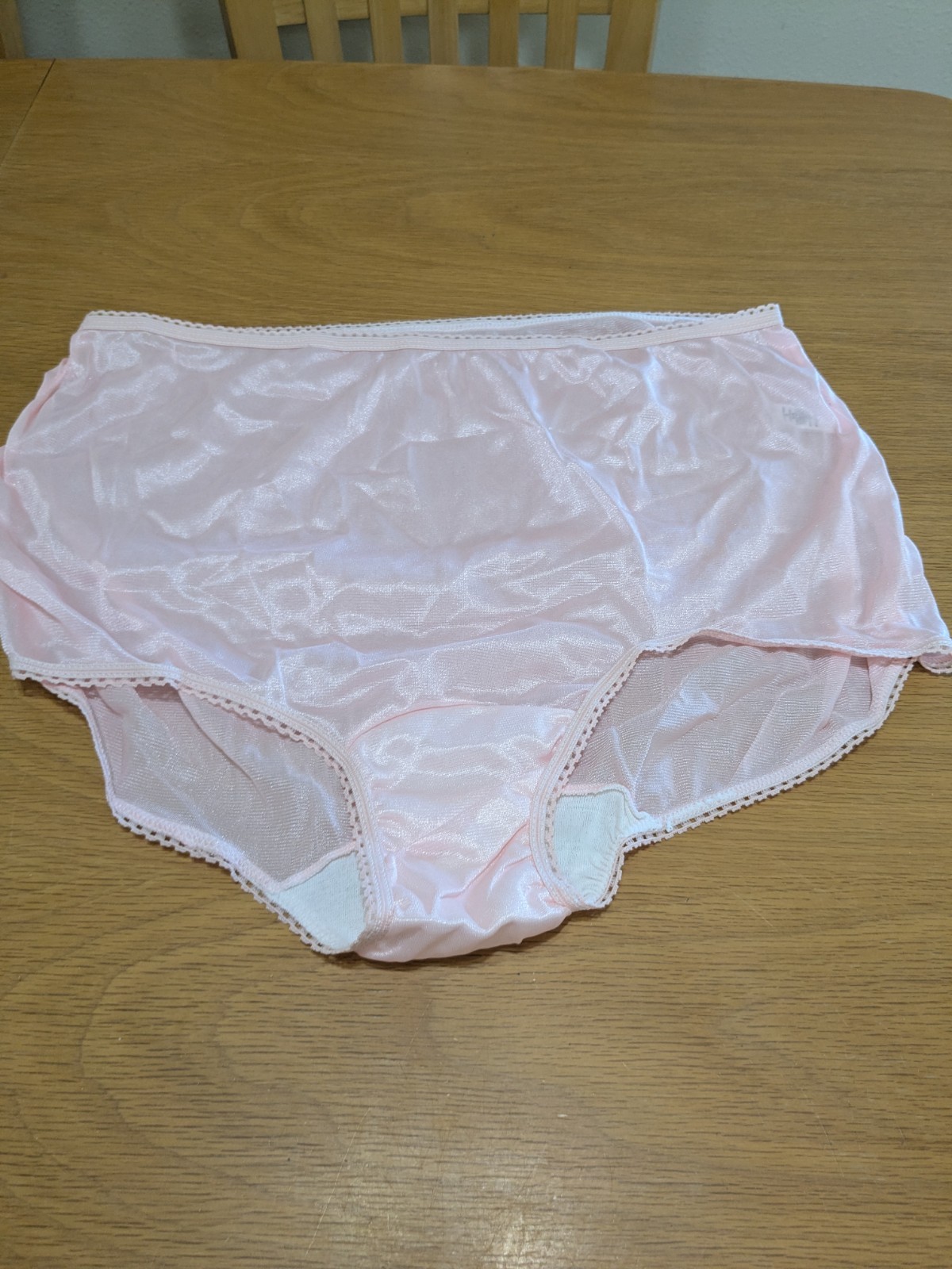 Vintage Trend Basics Nylon High Cut Briefs Panties Pink Sz 8 Granny