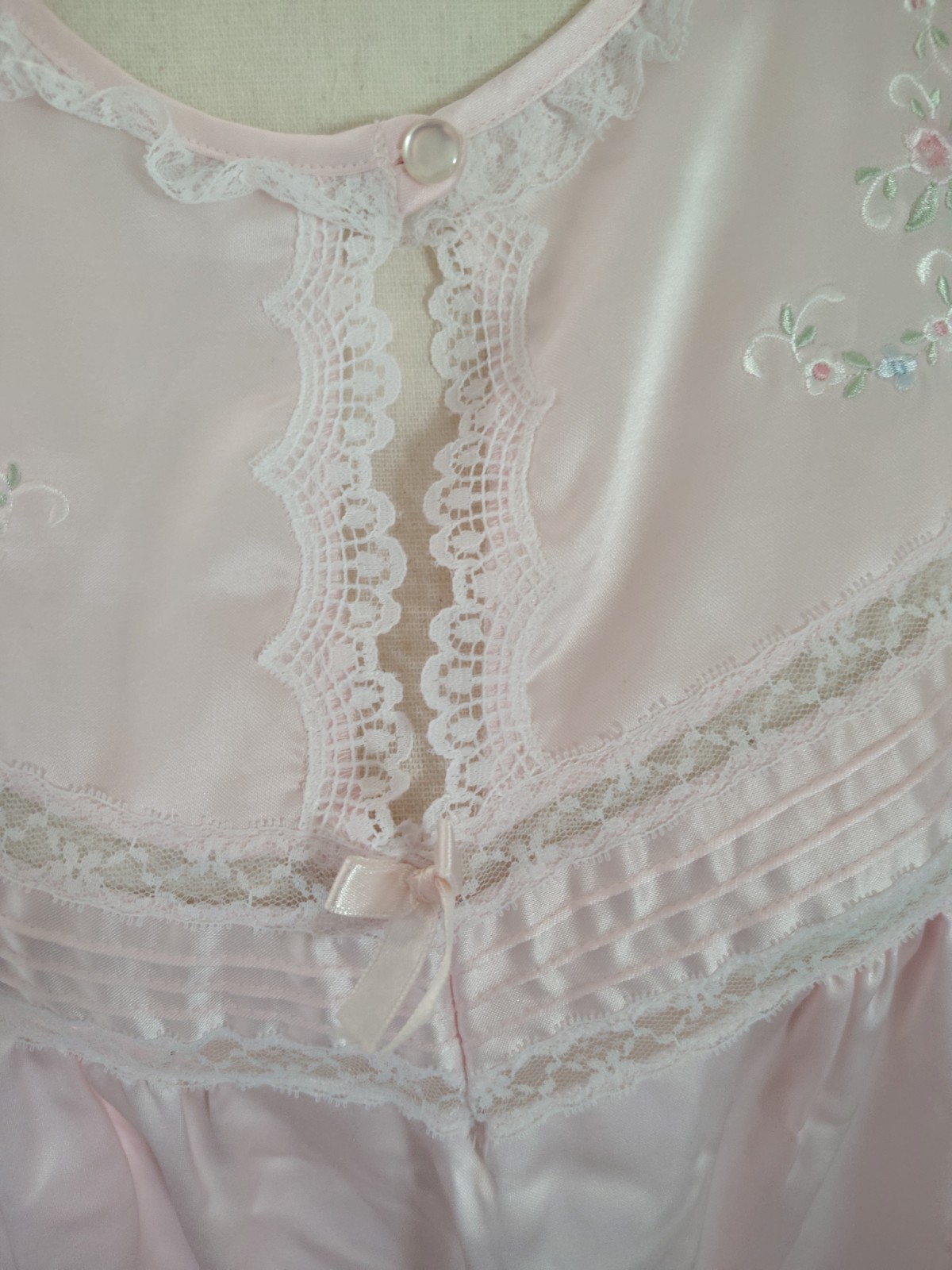 VTG Barbizon Lacy Cuddleskin Women&rsquo;s Soft Pink Long Sleeve Granny Nightgown XL