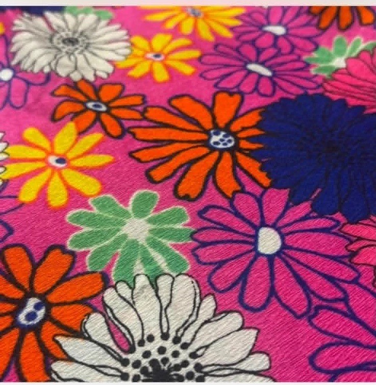 Vintage 70’s Wear-Abouts NWT Neon Floral Psychedelic Hippie Maxi Skirt Deadstock