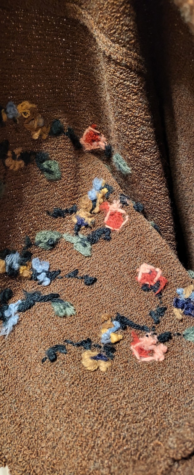 Vintage Koret Plus Size Cardigan Sweater Vest Button 1X XL Embroidered Flowers