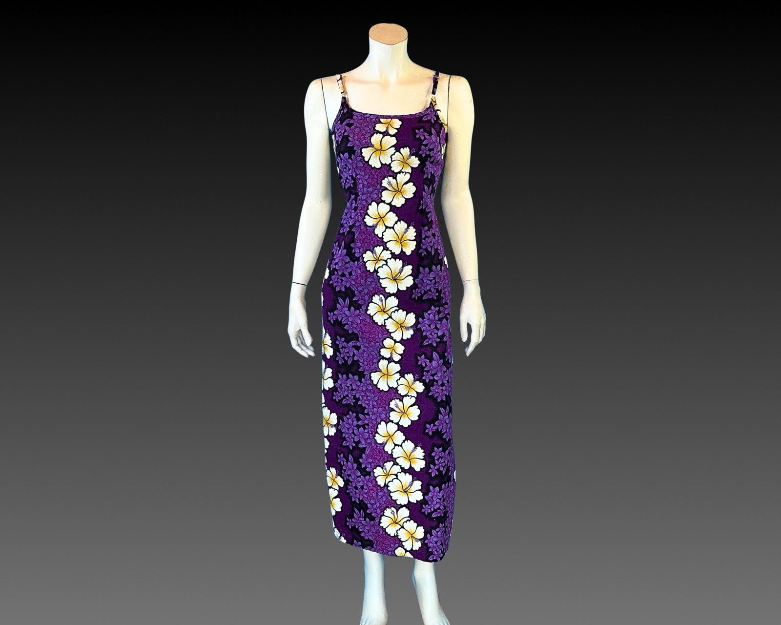 90s Hilo Hattie Hawaiian Purple Slip Dress | XS S