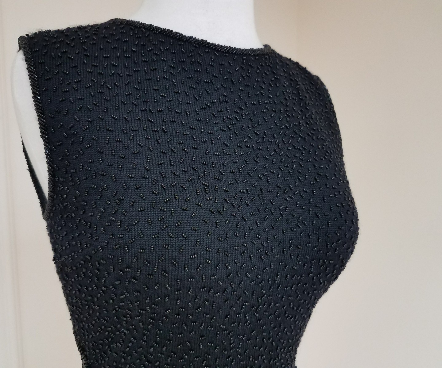2 PC VTG BLACK HEAVY BEADED SUIT SKIRT 1950&rsquo;s HONG KONG IMPERIAL MCM SIZE S – M