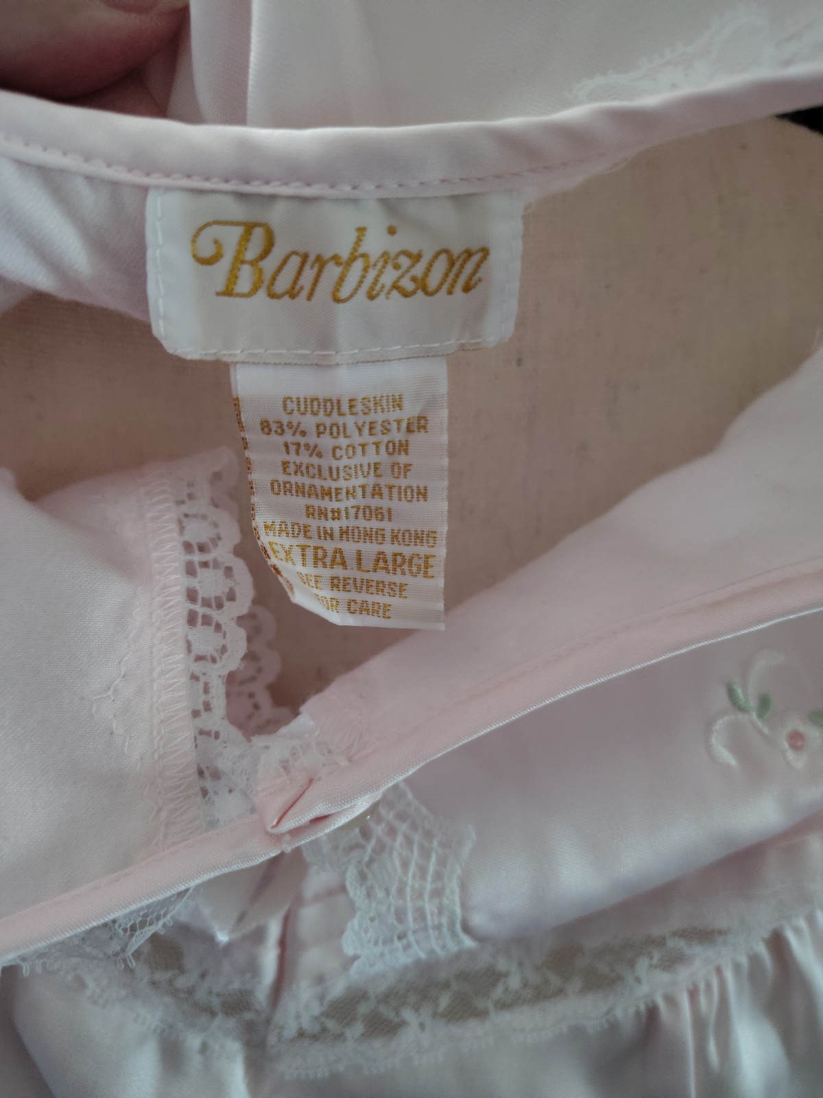 VTG Barbizon Lacy Cuddleskin Women&rsquo;s Soft Pink Long Sleeve Granny Nightgown XL