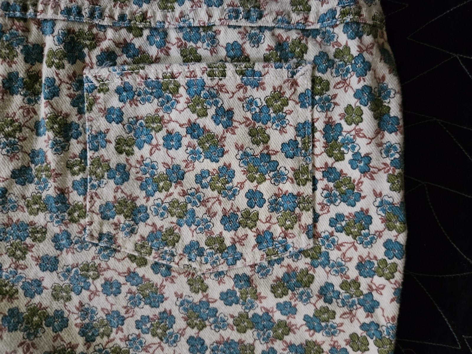 Groovy Vintage 1970 1960s Straights Pants Capri Jeans Floral Sz 4/6 Unbranded
