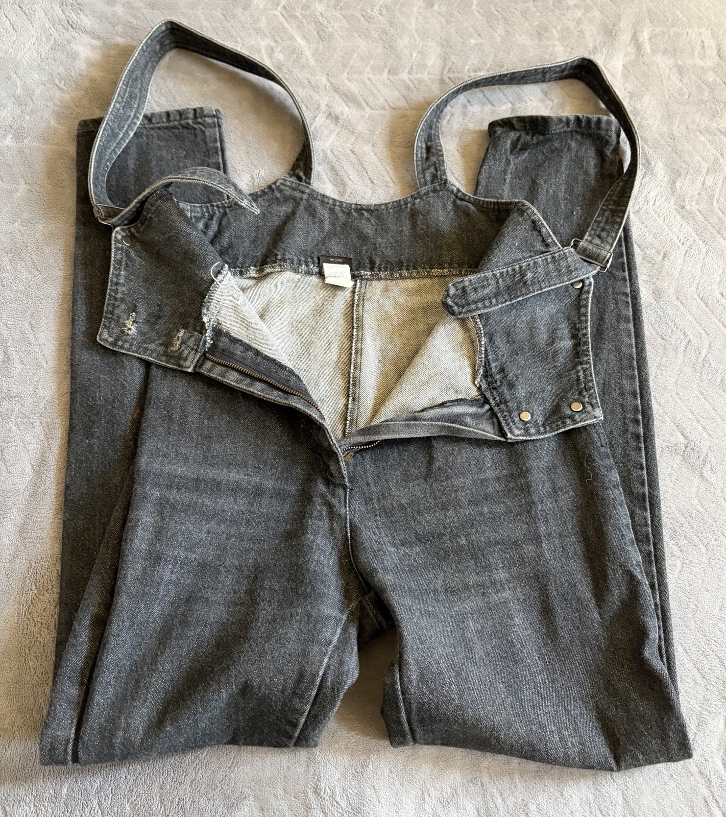 Vtg Fredericks 80&rsquo;s Denim Suspender Overall Women&rsquo;s High Waist Jeans Black 11/12