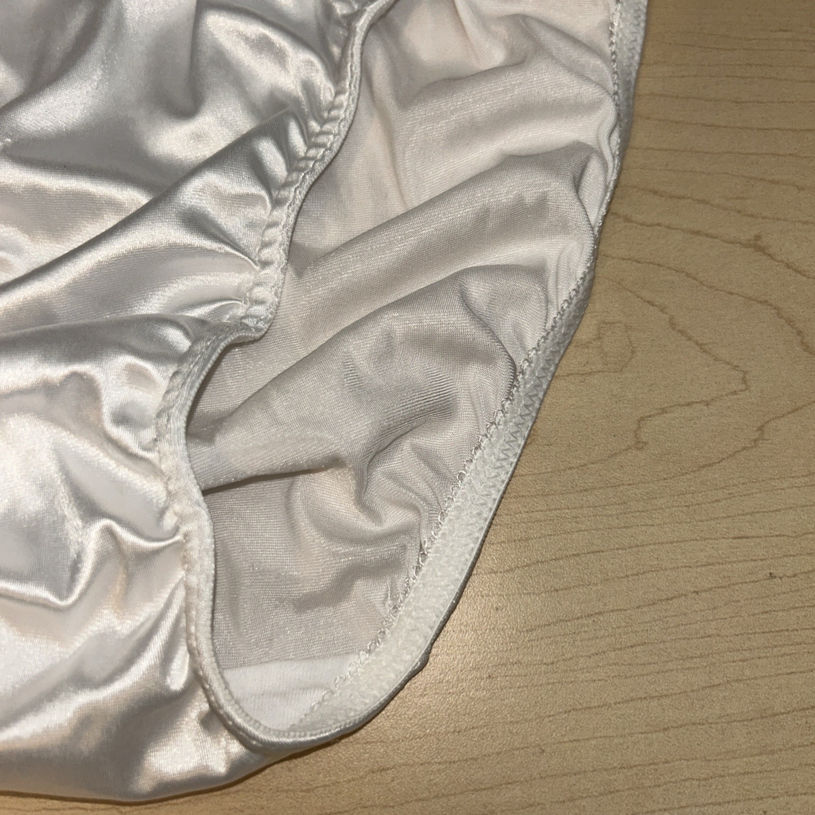 Vtg 90s Victorias Secret Hi Cut Hipster Panties M Second Skin Satin White 7424