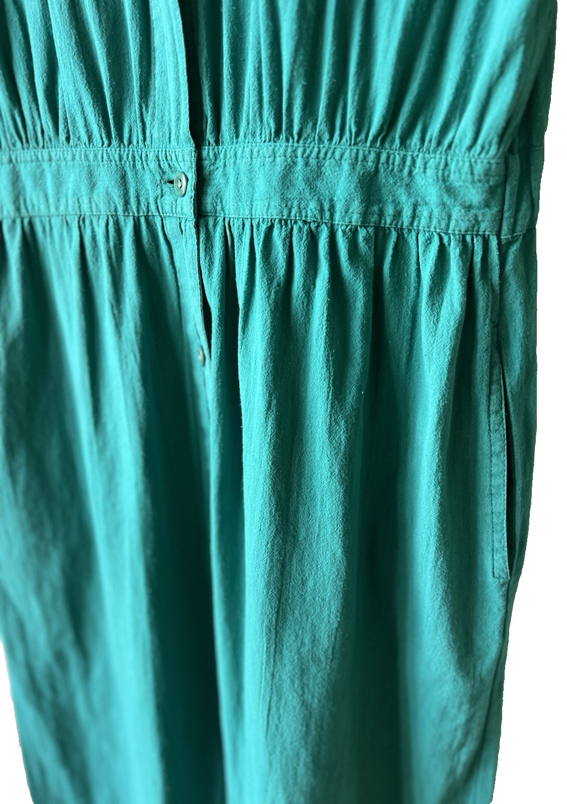 Balkan II Women&rsquo;s Vintage Jumpsuit Teal 100% Cotton XS Regular Made in Cyprus