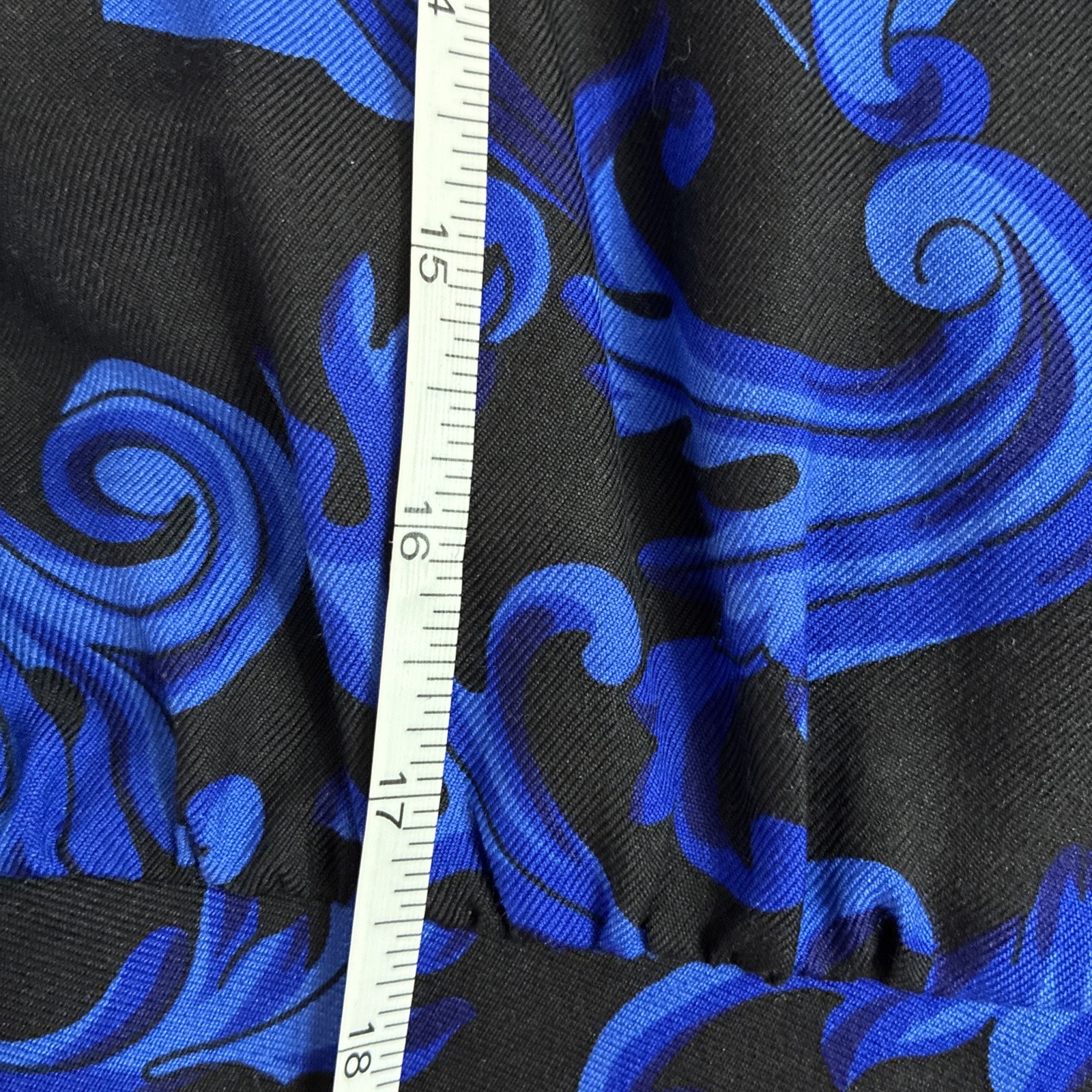 VTG CARLISLE Jacket Silk Wool Blend Women’s Sz 8 Blue Black Lined 80s W/Belt