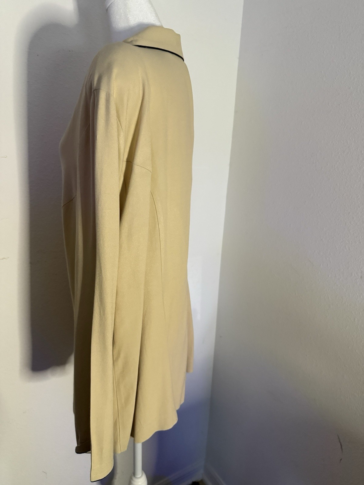 Vintage Studio C Blazer Jacket 2X Plus Beige Black Frog Closures 80s 90s 18W 20W