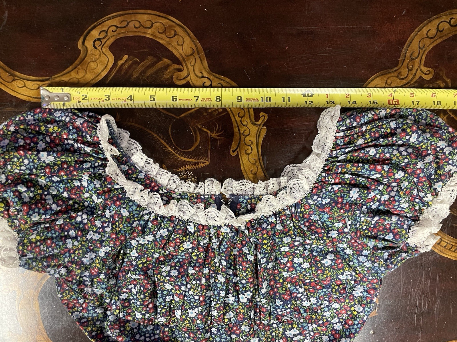 Vtg Partners Please Malco Modes Floral Lace Tiered Full Circle Dress Dance 10