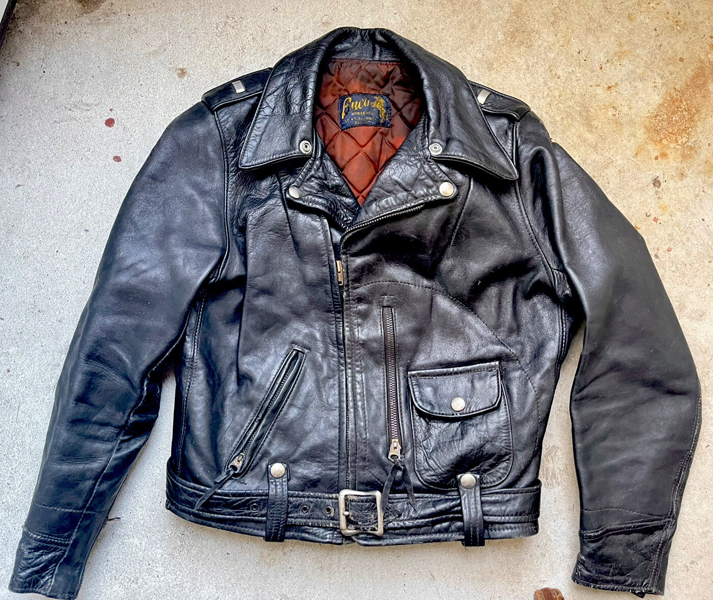 Buco J-12 J-14 Horsehide Leather Jacket 40s 50s Moto S Biker Vintage D Pocket 24