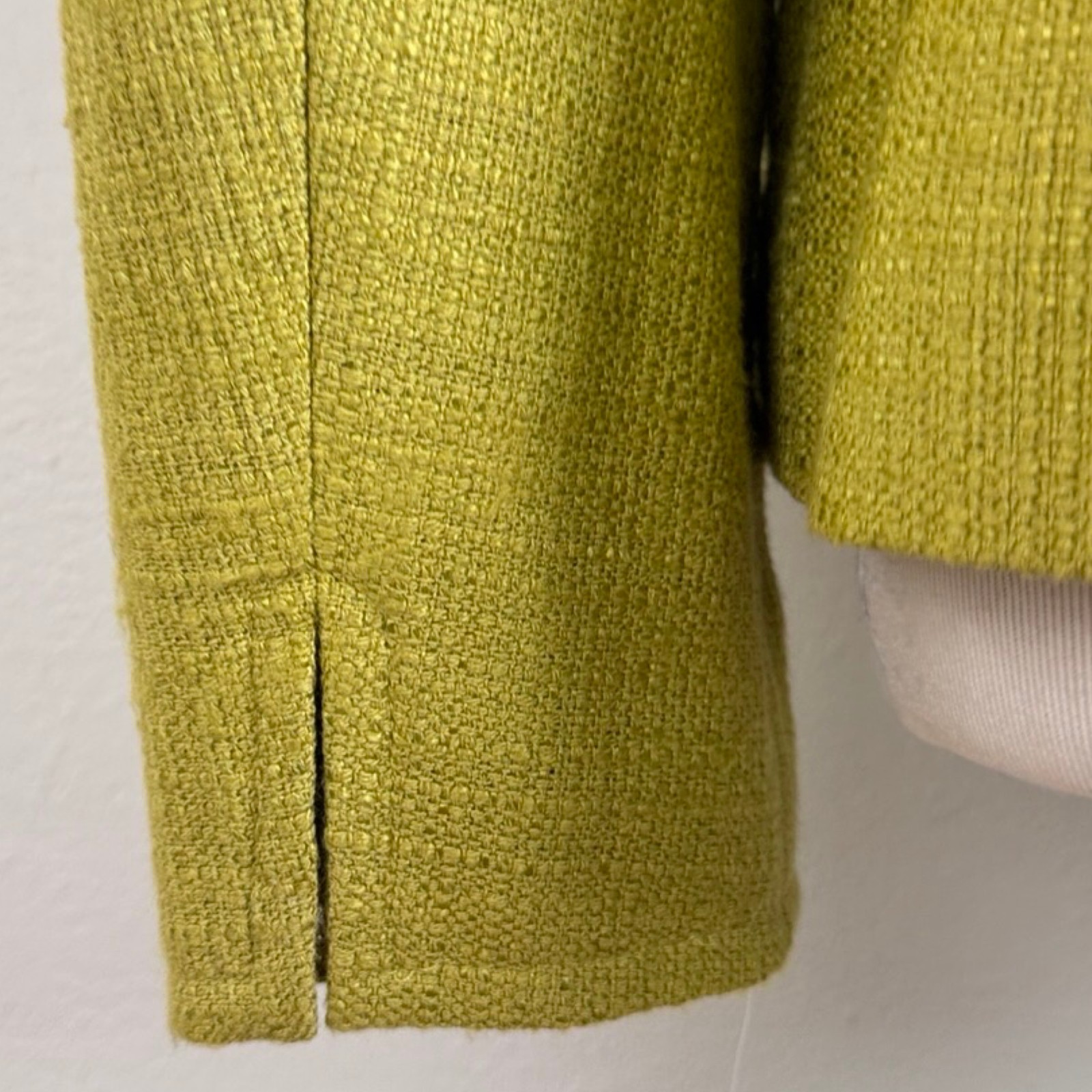 Vintage Avocado Green Blazer Jacket Size Small 6 Woven Textured Tweed Suit Coat