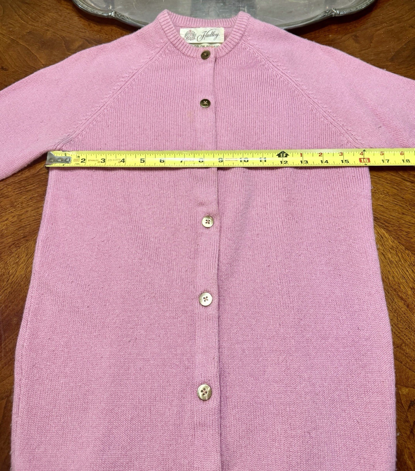 Vintage 1970s Women’s Hadley Pink Acrylic & Cashmere Cardigan Sweater