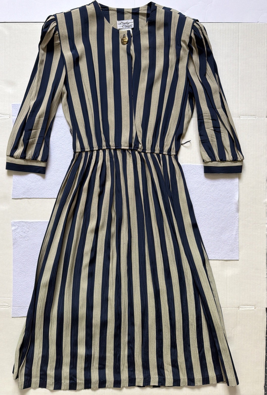 Lady Carol of New York Blue Vintage Dress 1980s Women&rsquo;s Size 12