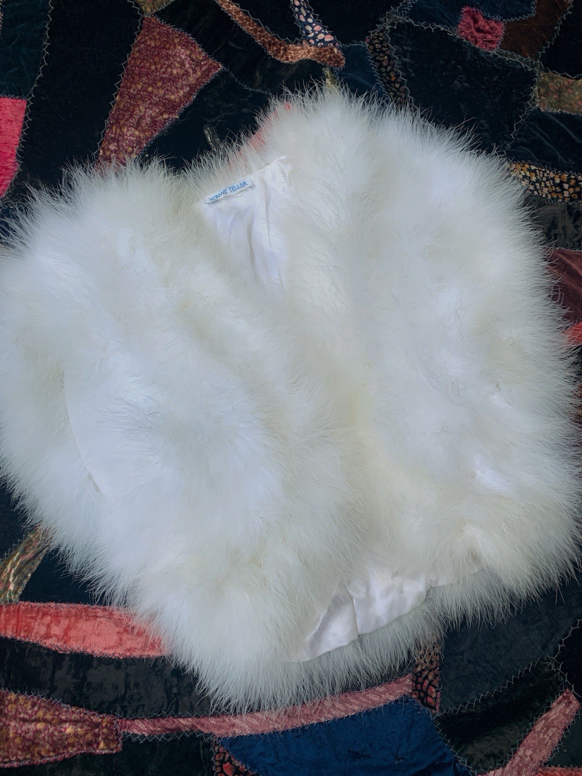 1960&rsquo;s/70s Vintage Bonwit Teller White Marabou Bolero Jacket