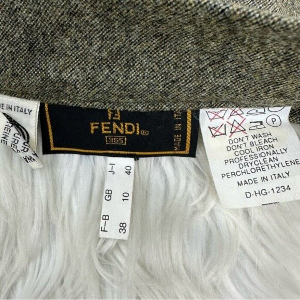 Fendi Olive Green 100% Virgin Wool Pencil Skirt Made in Italy Size FR 38/ US 25