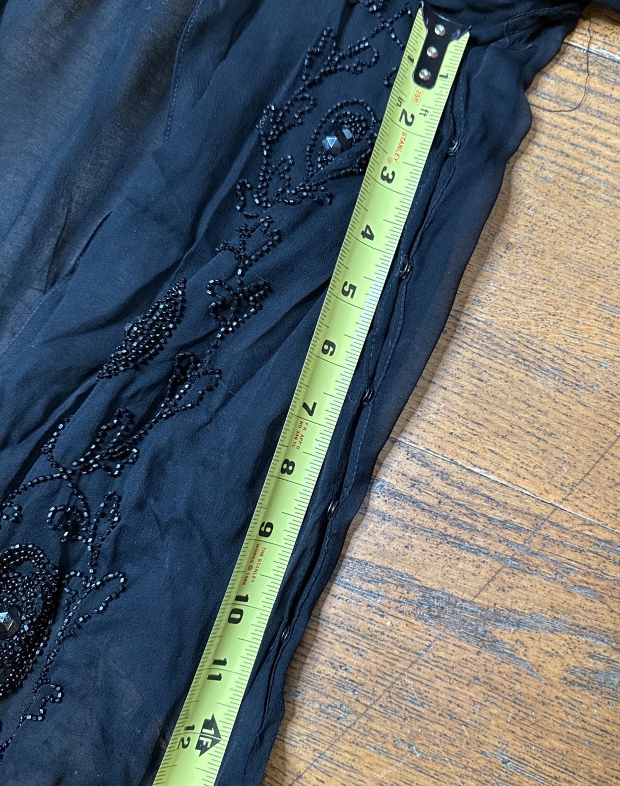 Antique 1920s Beaded Silk Chiffon Flapper Dress – Authentic Art Deco Tabard