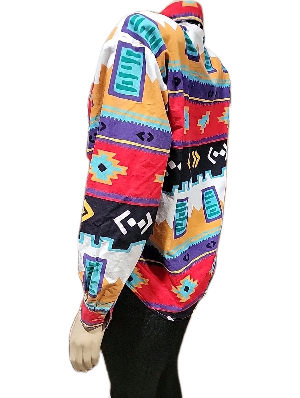 Circle T By Marilyn Lenox / Western M southwestern print Long Sleeve Shirt #R1