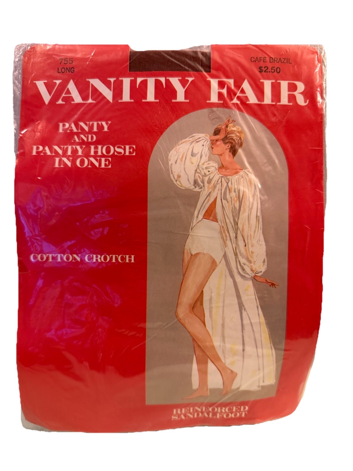 NOS Vintage Vanity Fair Nylons Panty & Pantyhose In One Cafe Brazil Long 755