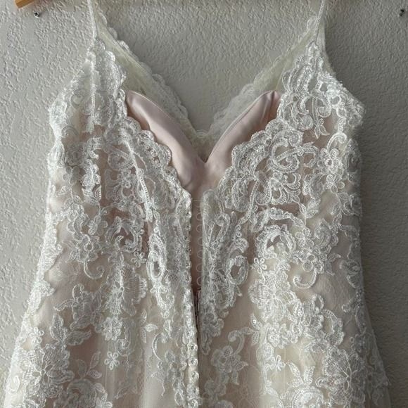 Vineyard Vows | Rebecca Ingram Blush Lace Wedding Dress Size 10