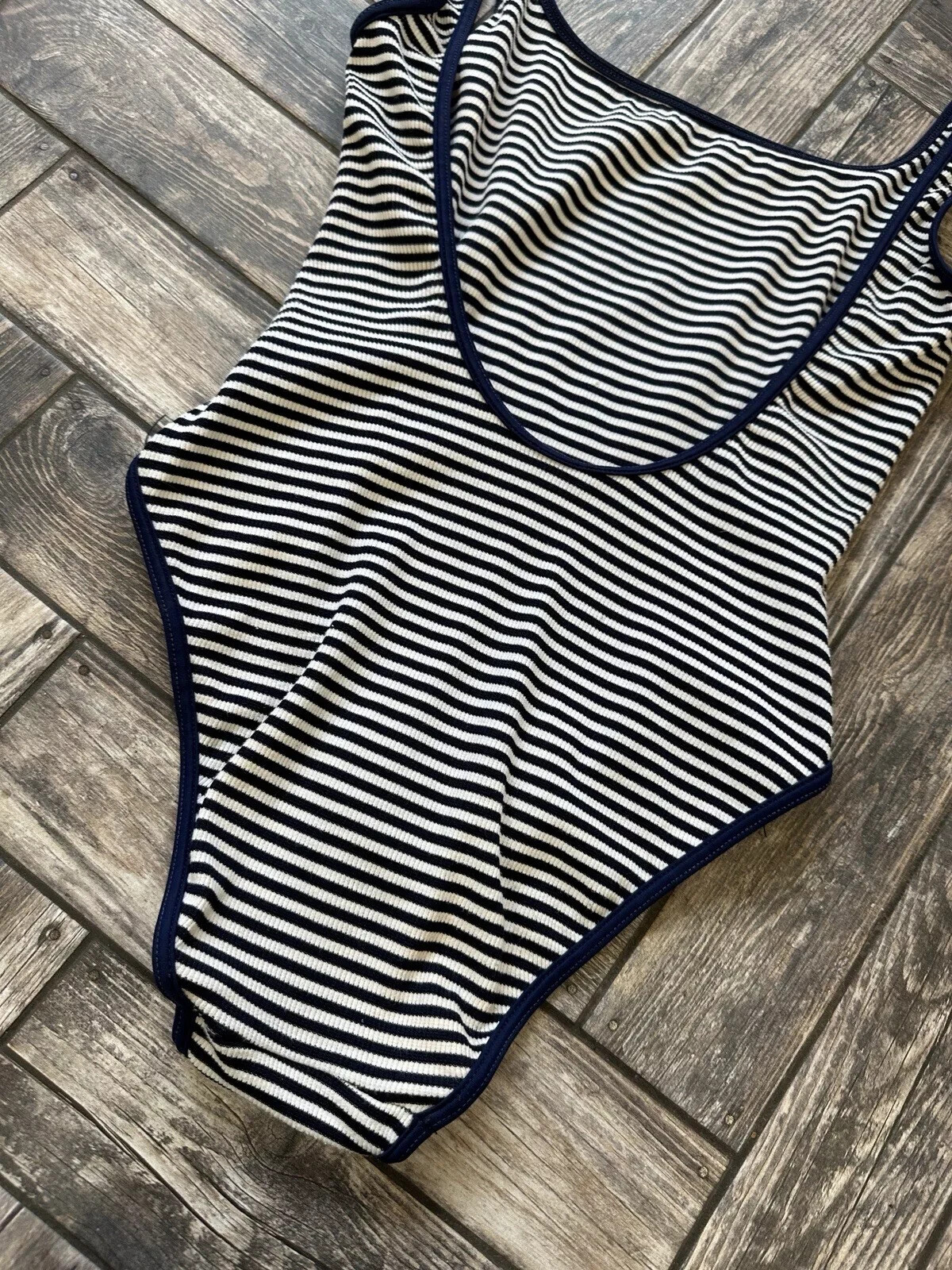 Vintage 1990s 90s Sergio Tacchini One Piece Stripped Swimsuit Size IT 44 US10