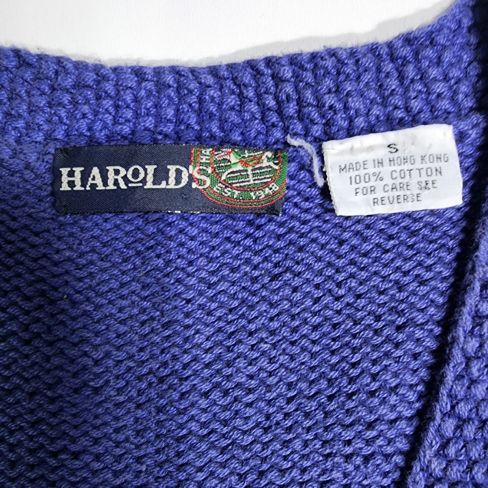 VTG Harold&rsquo;s Fruit Vegetable Gingham Knit Sweater Vest Small 90s Artsy Retro