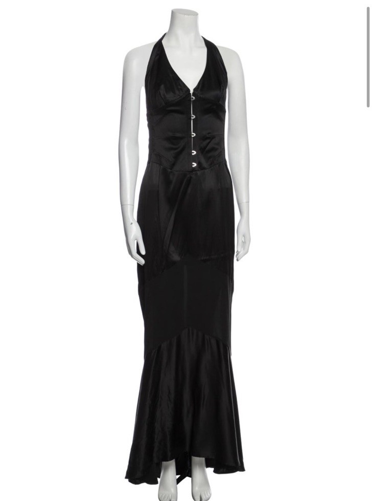 Vintage Roberto Cavalli s/s 2003 Silk Corset Halter Dress