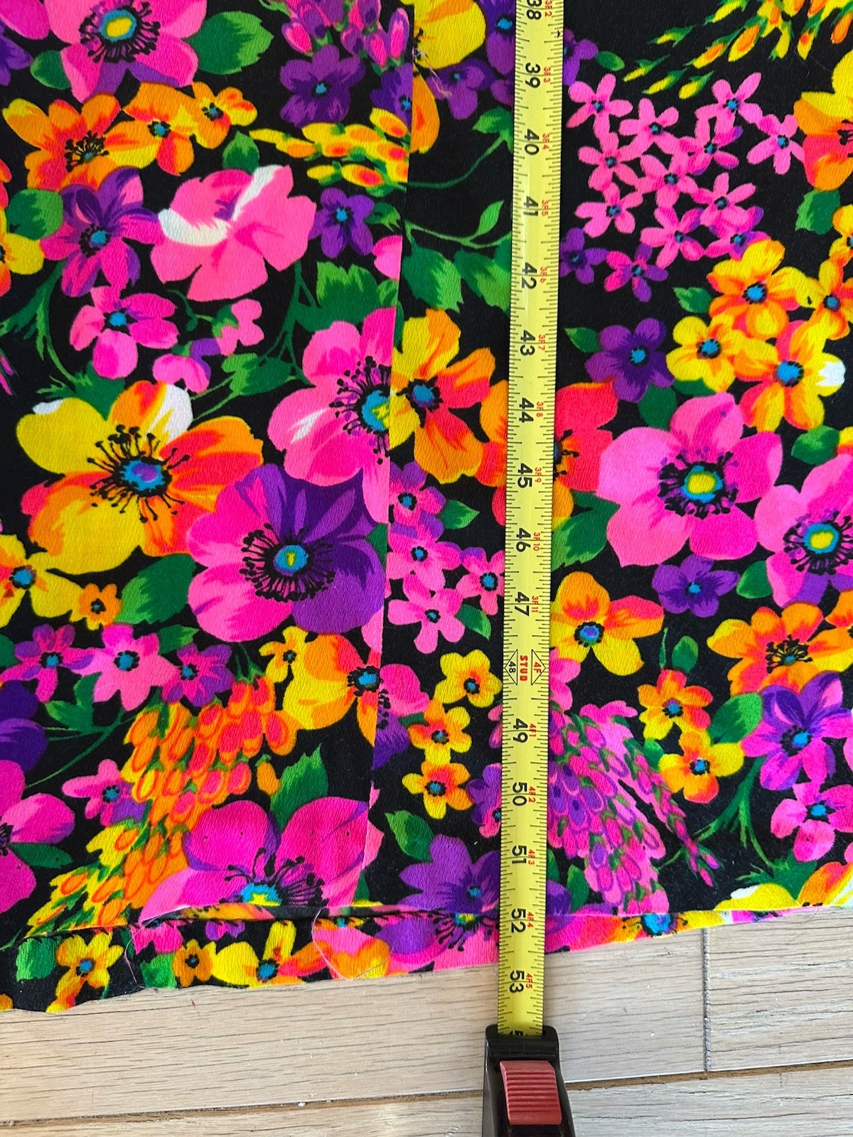 Vtg 60s/70s Hawaiian Psychedelic Floral Caftan Kaftan MUMU Maxi Dress One Size
