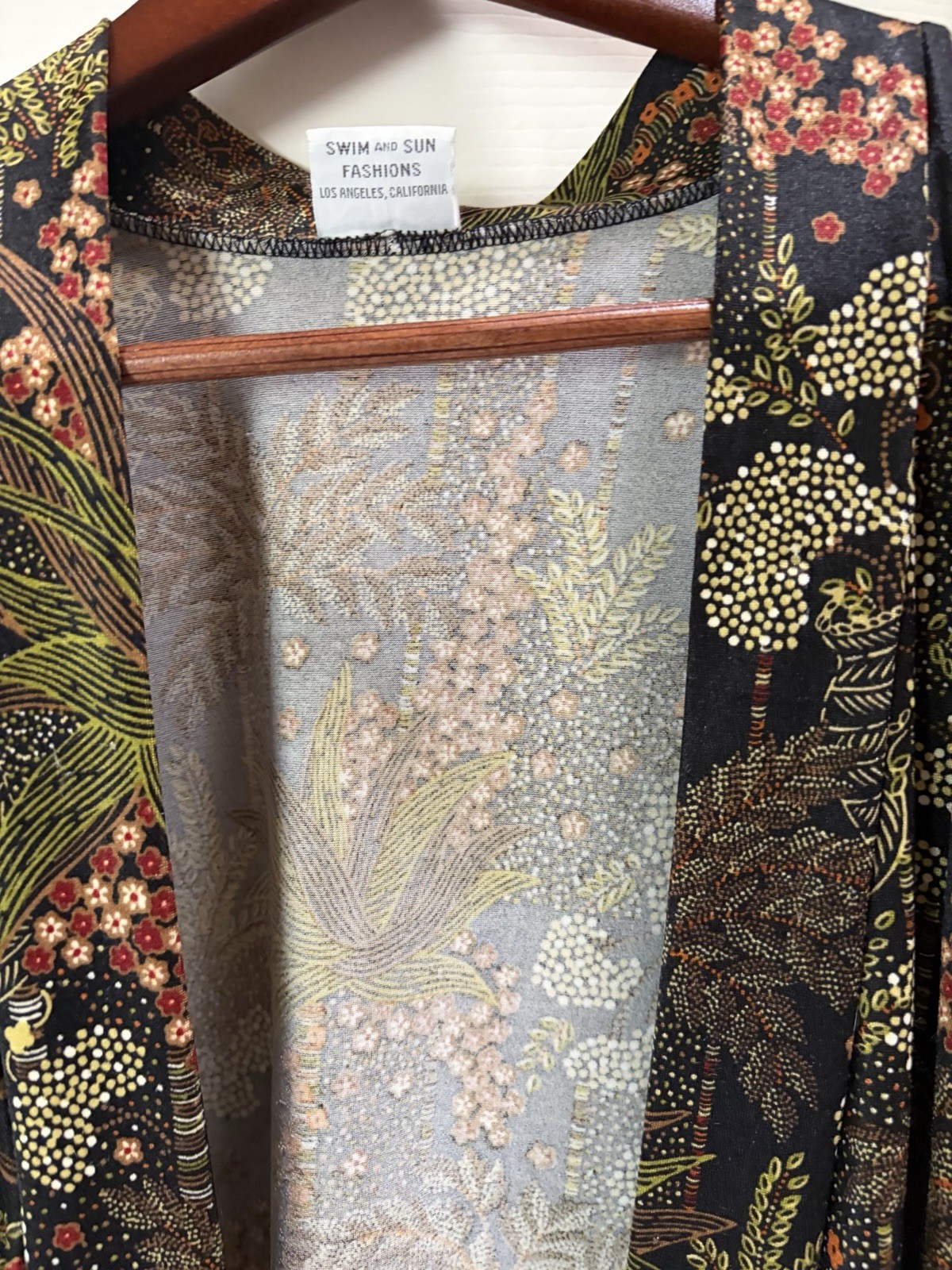 Vintage 70s 80s DeWeese Design Swim & Sun Floral Rare Coverup OS