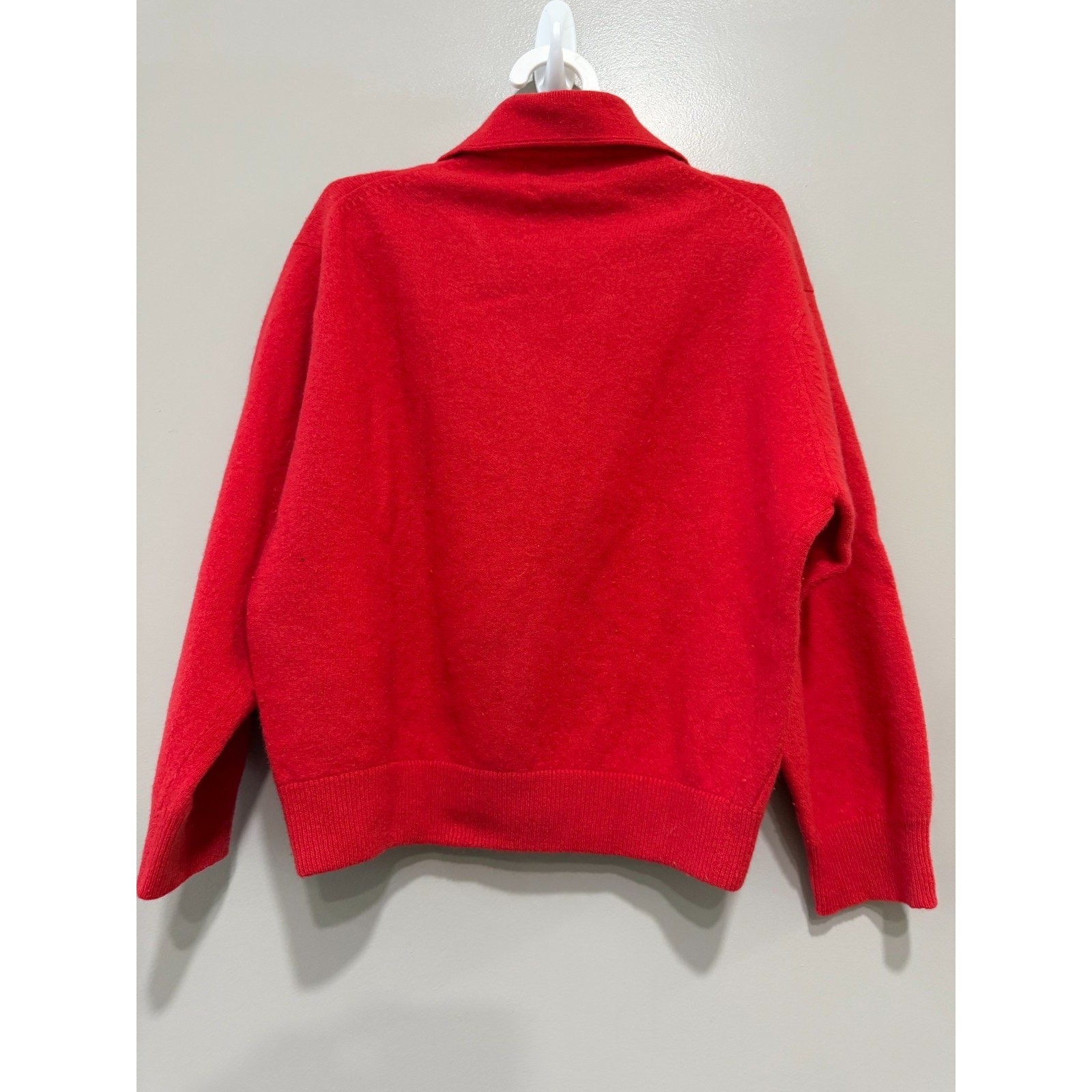 Vintage Cardigan Angora rabbit, Wool Red preppy Japan Classic Sz-40 fits S/M