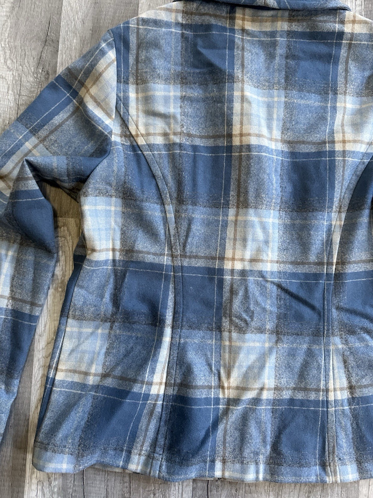 Vintage Pendleton Petite Blue Plaid Wool 49er Jacket Made In USA Medium Button