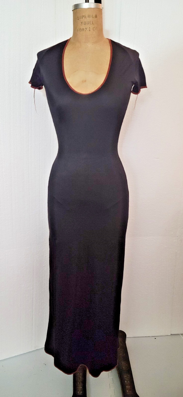 VTG 1990&rsquo;s XULY. BET Lamine Kouyate minimalist black maxi stretch dress xs/s