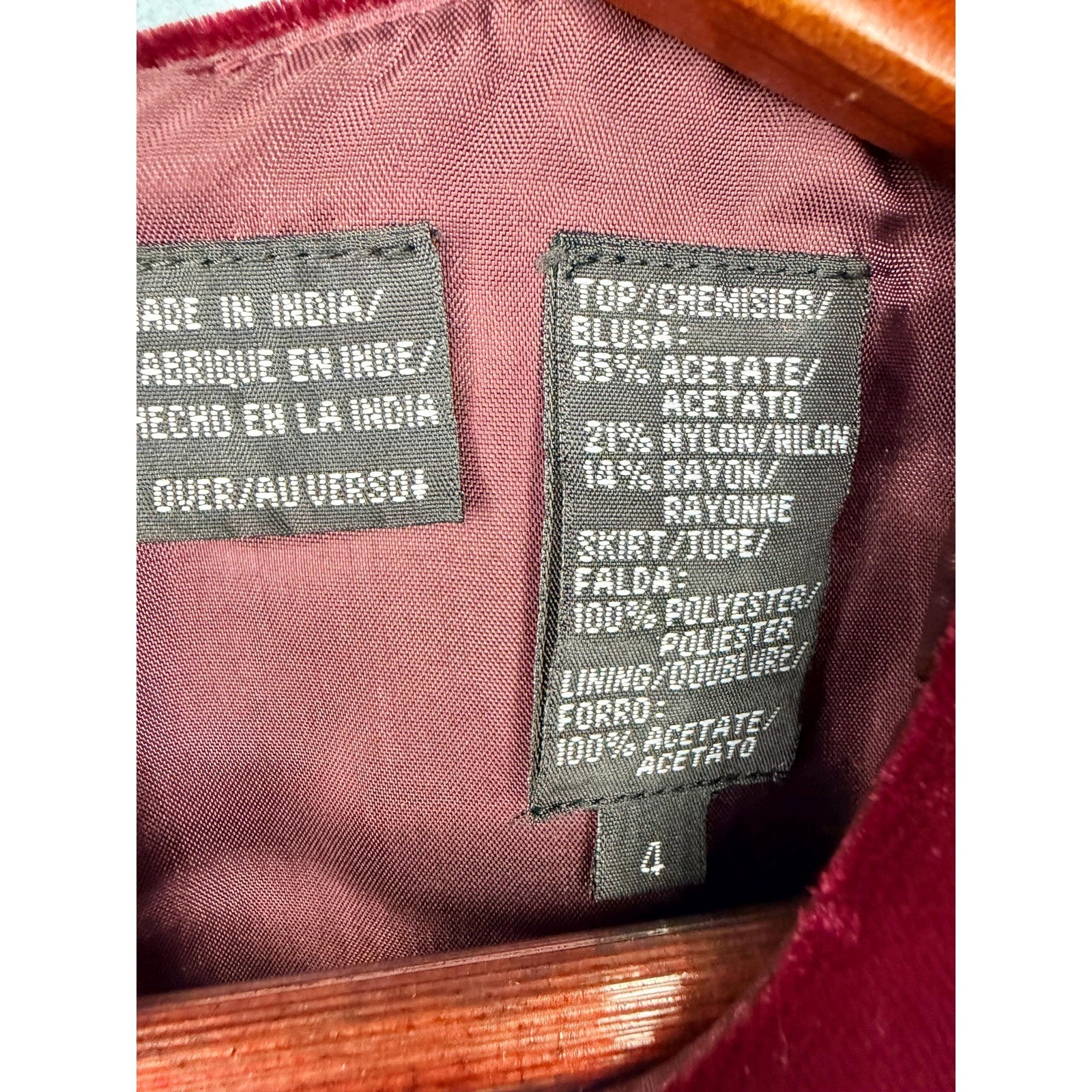 Vintage Liz Claiborne Burgundy Velvet Yoke Sheath Dress 90s Colorblock Size 4